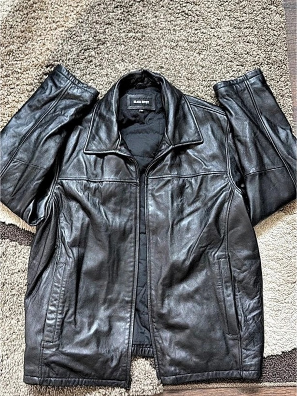 Black Rivet Black Leather Jacket Size 2X